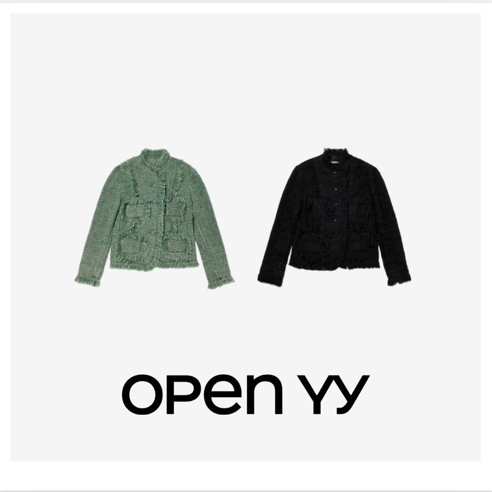 ● OPEN YY ● 25SS★ FRAYED TWEED JACKET