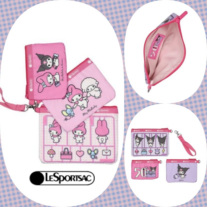 【LeSportsac】サンリオ ★MY MELODY KUROMI WRISTLET POUCH SET