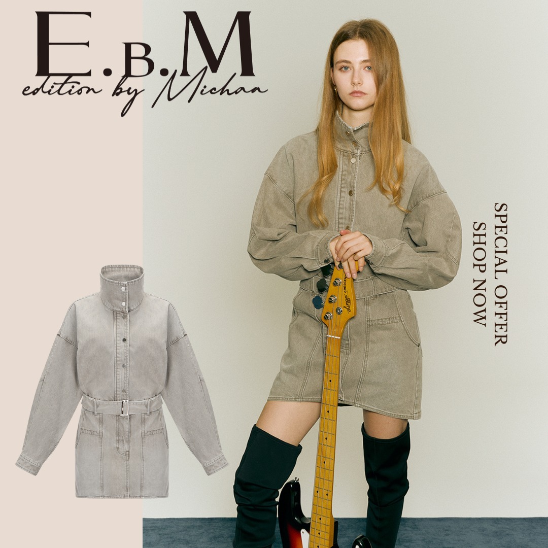 E.B.M[イービーエム] High Neck Denim One-Piece