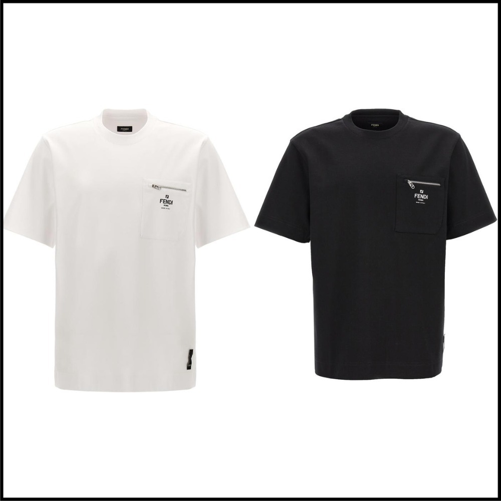 25新作 フェンディ クルーネック Tシャツ コットン 半袖 メンズ