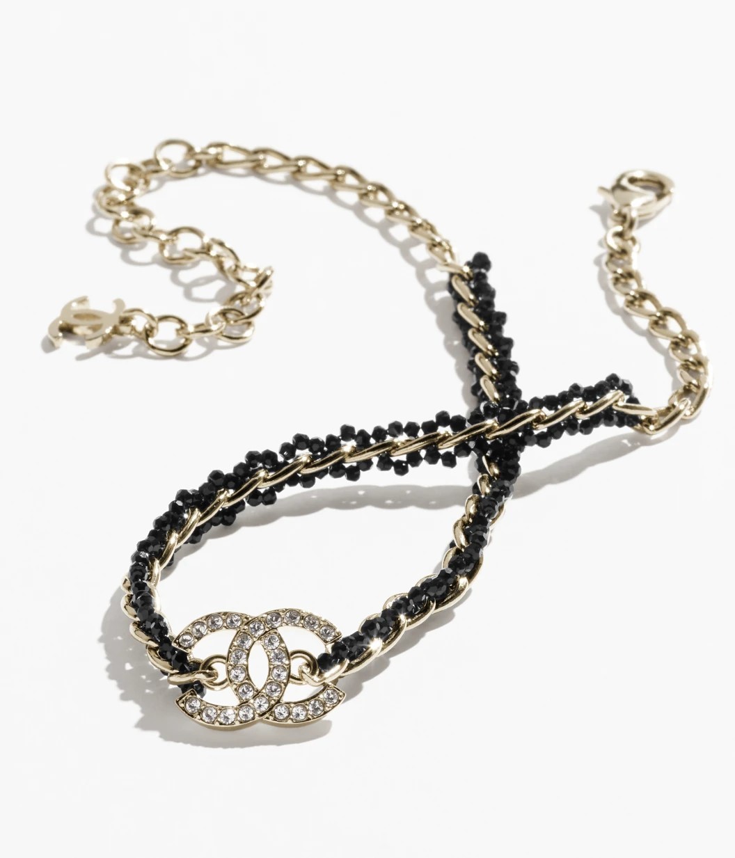 24K【CHANEL】上品コーデに☆ブラックゴールド CC チョーカー 国内発送【上品で繊細なブラック＆ゴールド】CHANEL チョーカー