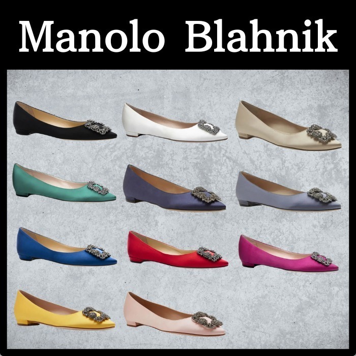 セレブ愛用ブランド【Manolo Blahnik】ハンギスサテンパンプス