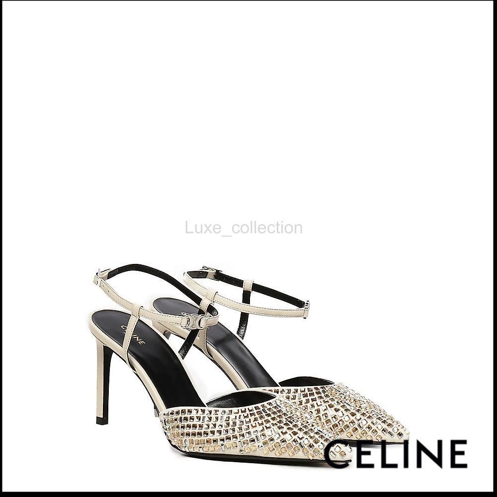 Celine☆ エンベリッシュド キトゥン ストラップ パンプス