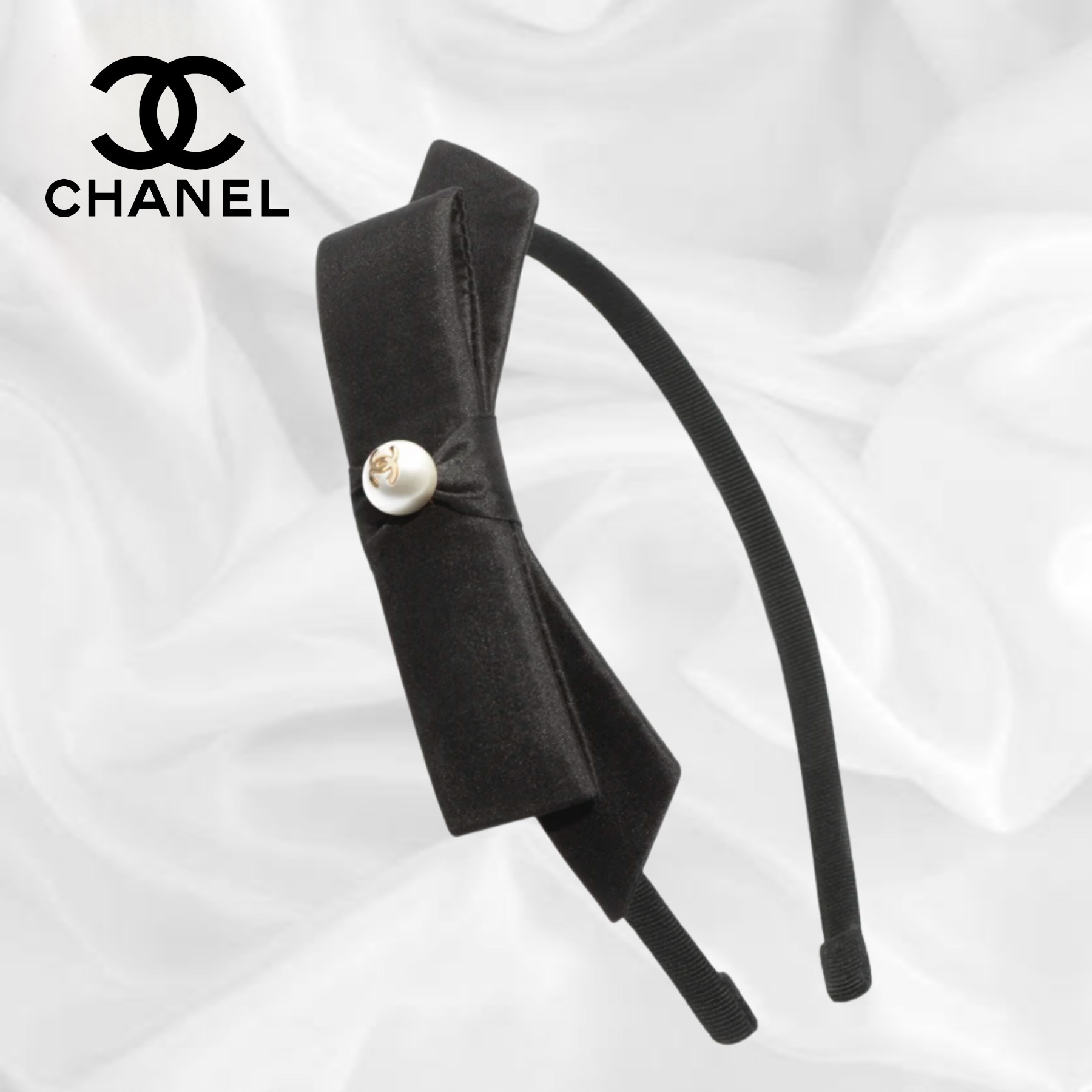 【CHANEL】カチューシャ ヘアバンド パール リボン エレガント