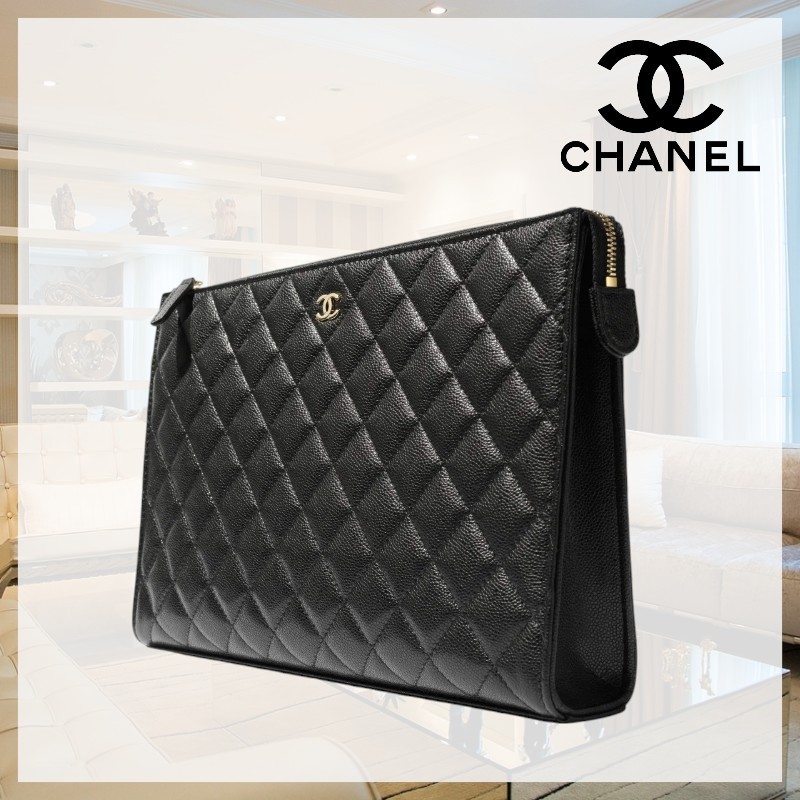 【エレガント】CHANEL CCロゴ クラシック ジップポーチ