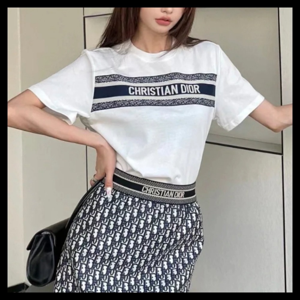 【スポーティなデザイン】DIOR Tシャツ コットンジャージー