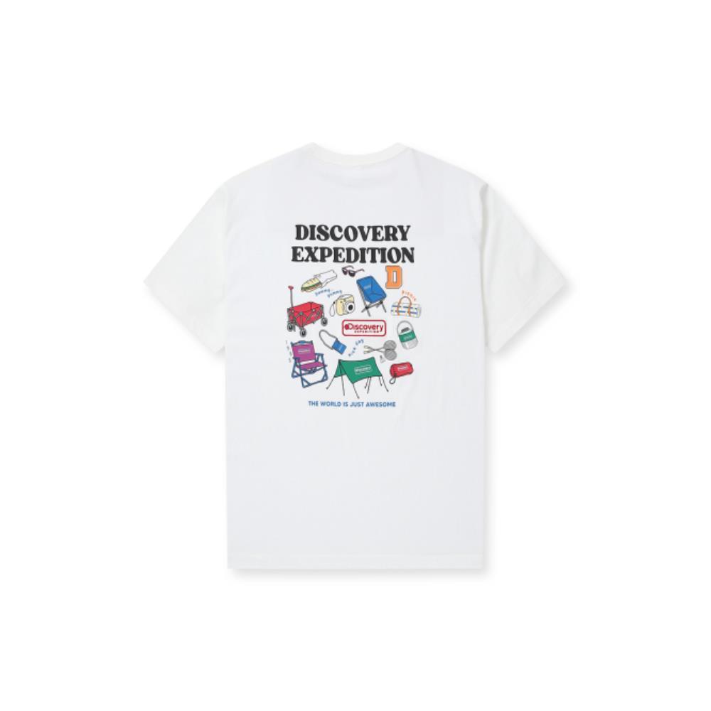 ◎Discovery EXPEDITION◎ Picnic back graphic t-shirt OWHITE
