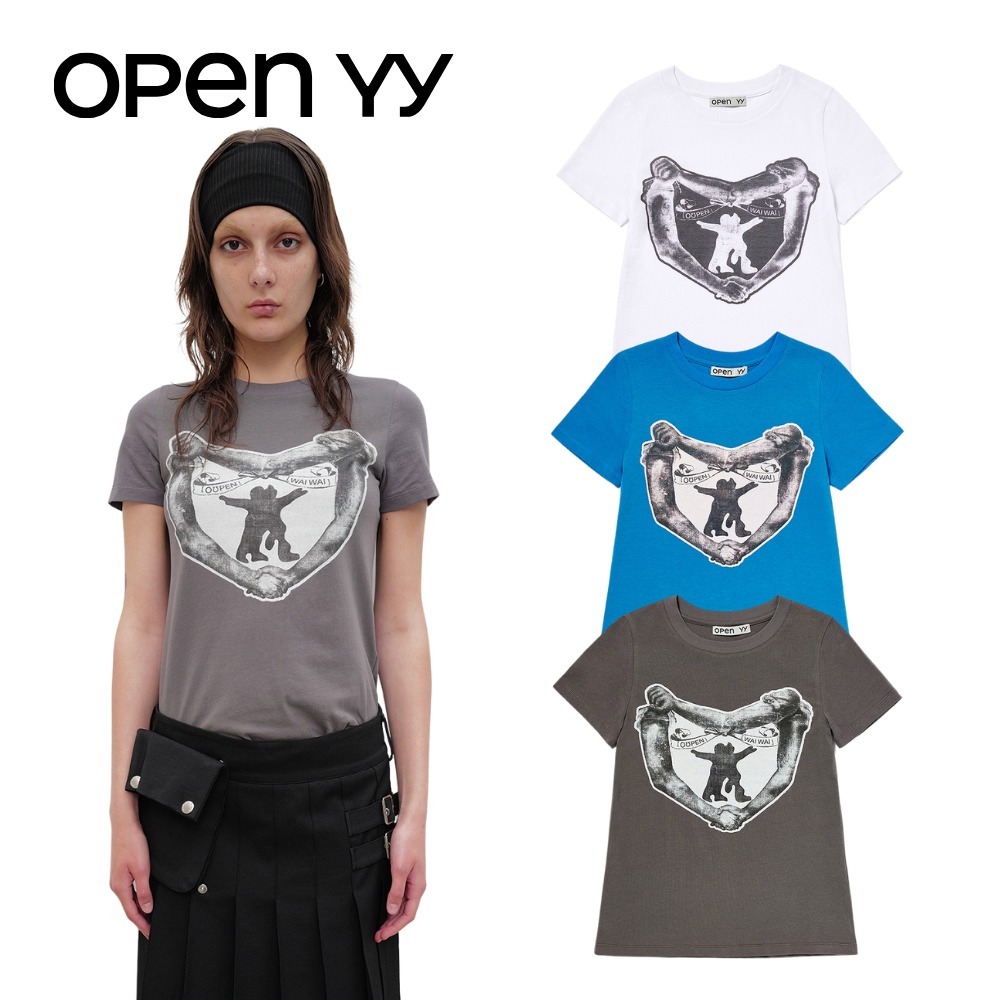 Tシャツ・カットソー OPEN YY 25SS YY HUG&HEART T-SHIRT 3colors