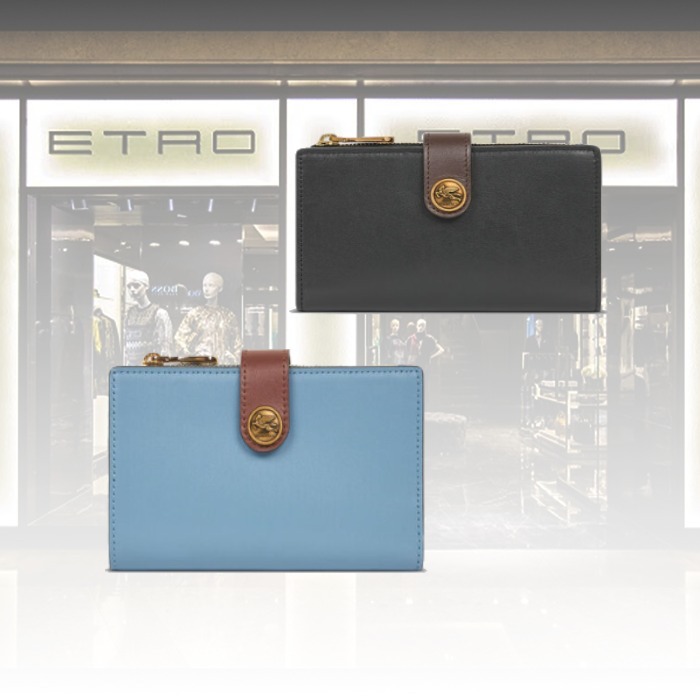 【★完売必至★】ETRO ☆ ストラップ付き レザー ウォレット