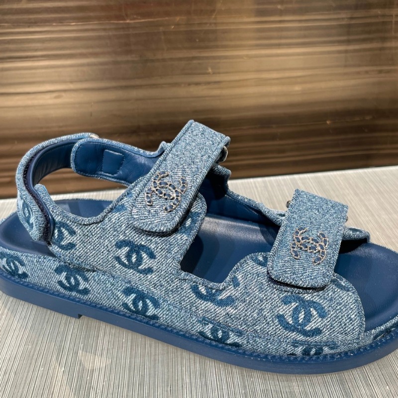 ★デニムにココマークプリント★【CHANEL】フッドベッドサンダル