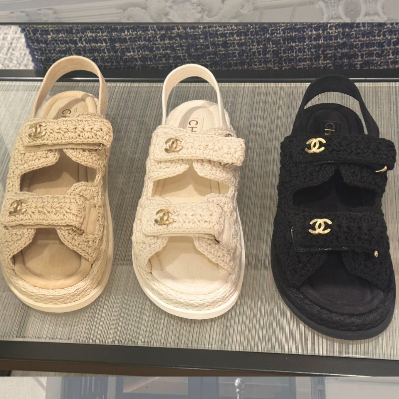 ★店頭一番人気★【CHANEL】クロッシェ フッドベッドサンダル