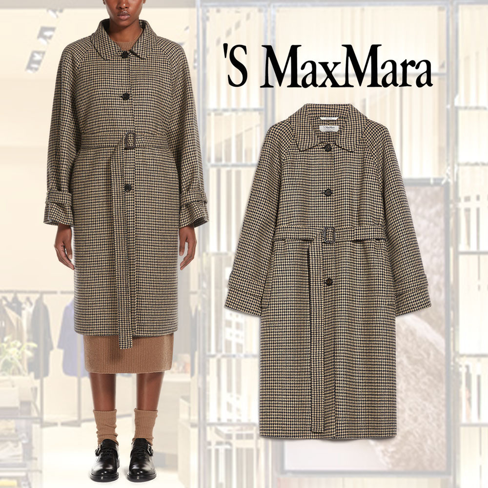 【'S Max Mara】ハウンドトゥース・ウール・コート
