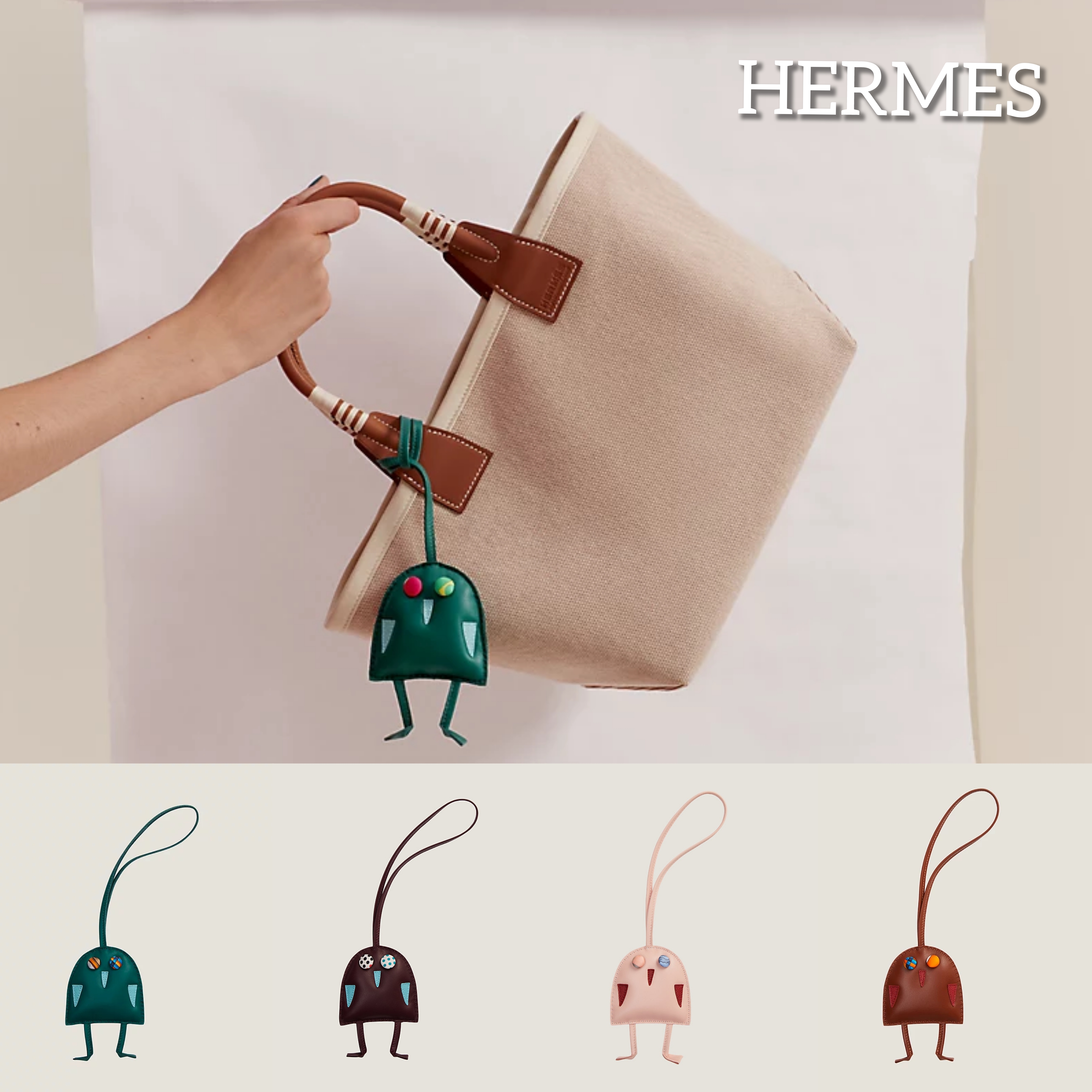 【大好評♪】HERMES バック チャーム フクロウ ランダム