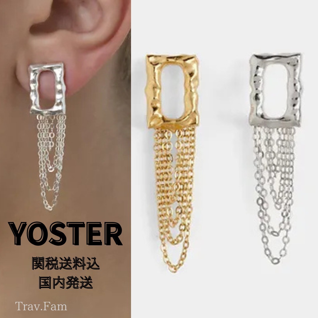 国内発送【YOSTER】チェーン デリア ピアス 片耳用 関税送料込