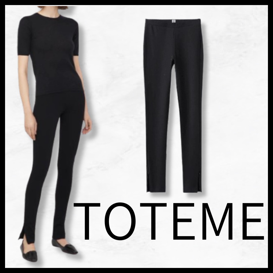 【TOTEME トーテム】ジップレギンス スリム ビスコース ブラック