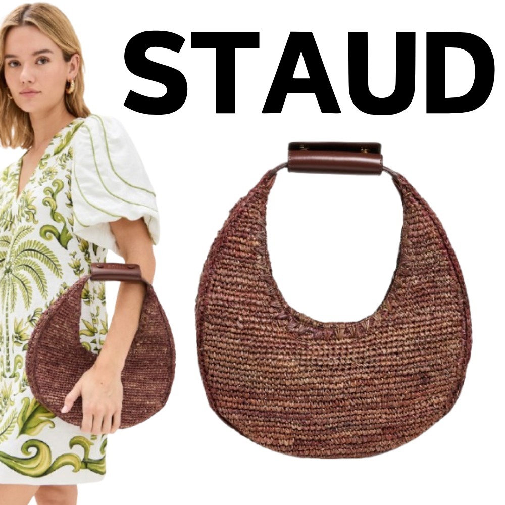 【STAUD】Moon Raffia Tote Bag