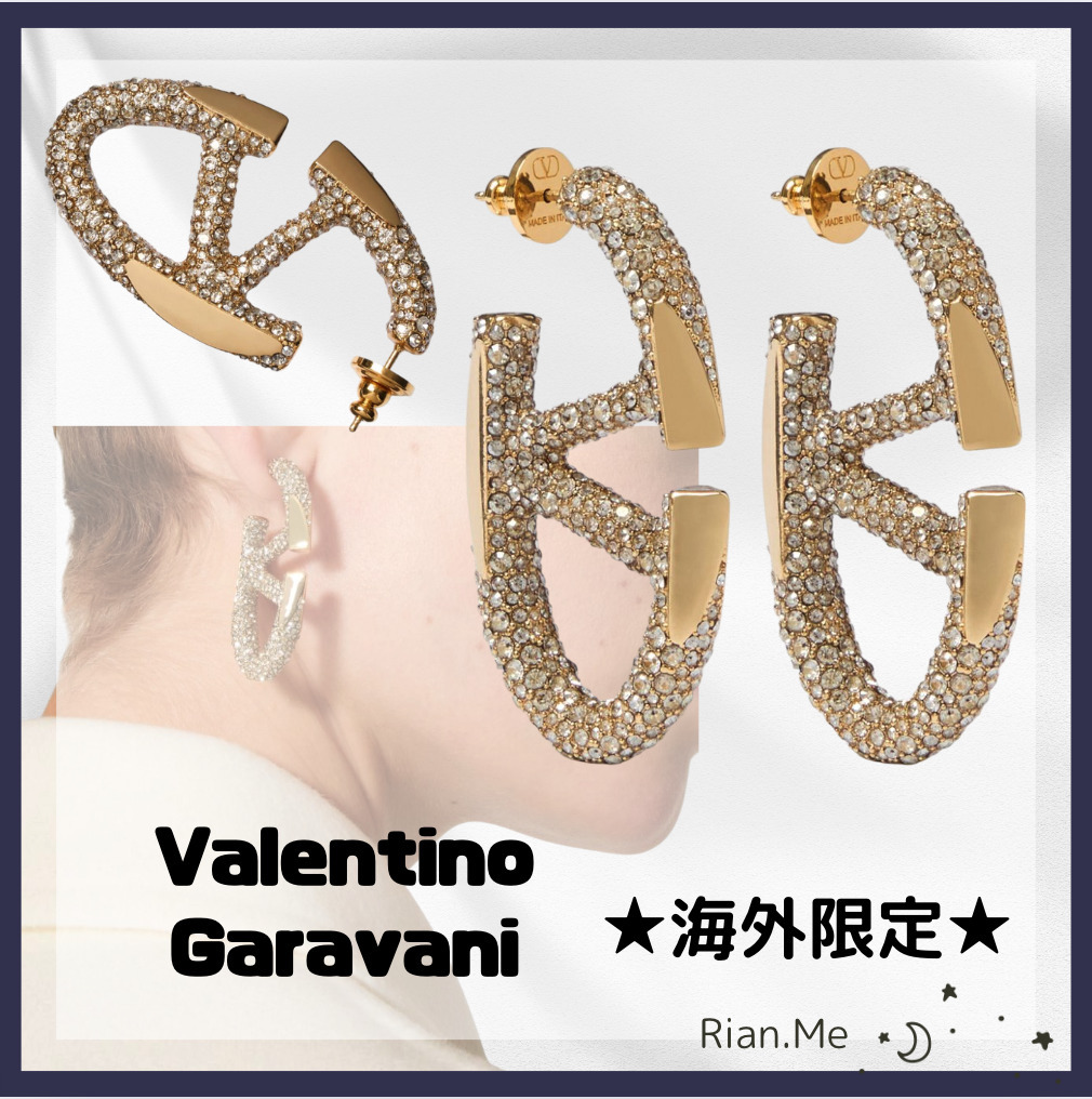 国内未入荷★大人気!Vロゴ シグネチャー ラインストーン ピアス
