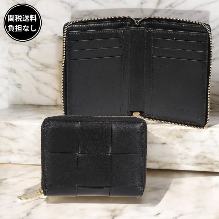 BOTTEGA VENETA コンパクト ジップ ウォレット Black 関税送料込