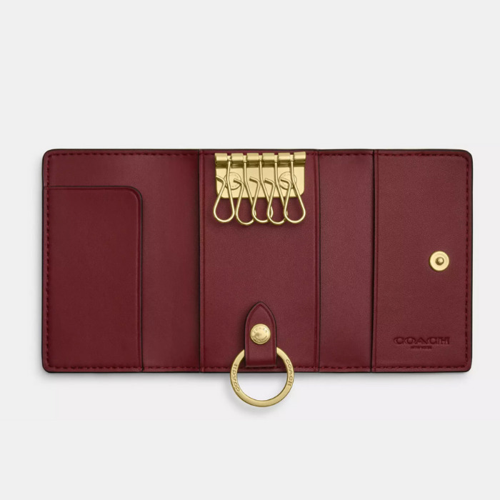 チェリー柄】COACH5連 キー ケース・シグネチャー (Coach/キー