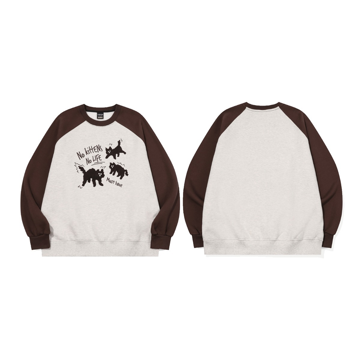 スウェット・トレーナー CPGN STUDIO Cat Buckle Embroidery Raglan Sweatshirt 5MM227