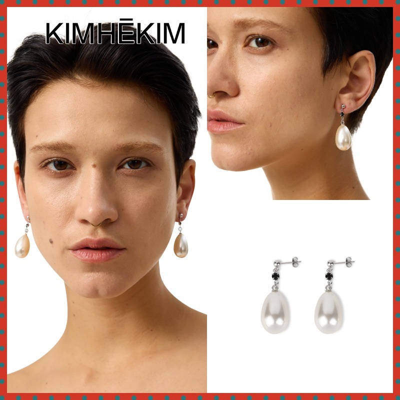 【KIMHEKIM】Pearl Earringsスタイリッシュなイヤリング