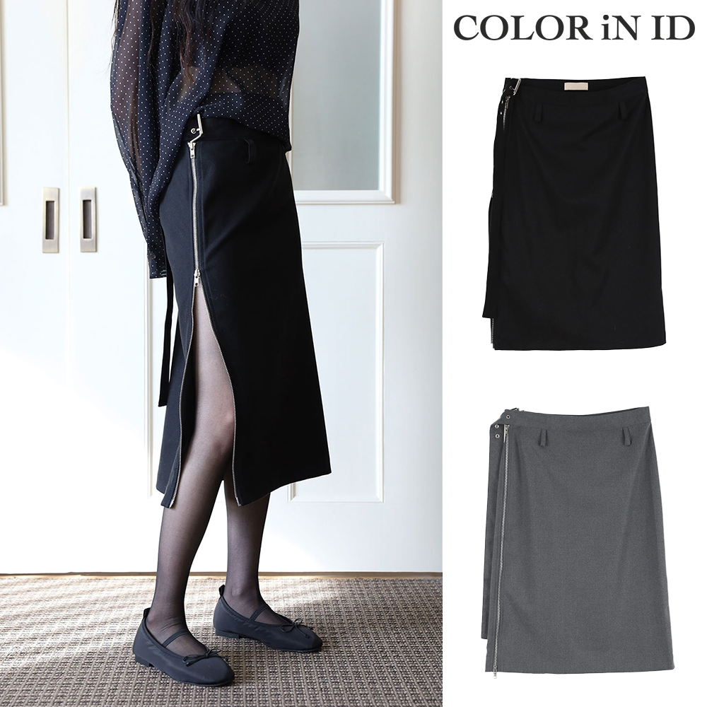 【COLOR iN ID】Zipper layered skirt