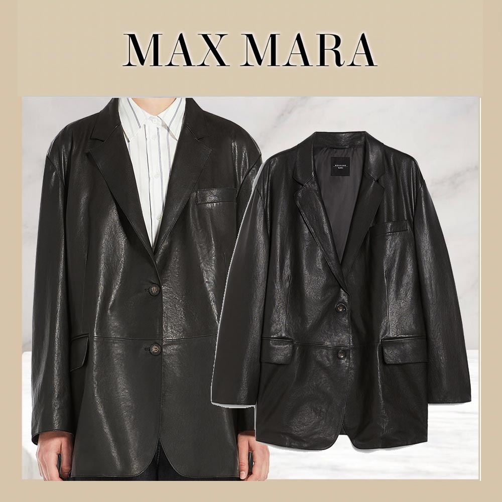 WEEKEND MAX MARA MARAT シングルブレストナッパレザーブレザー