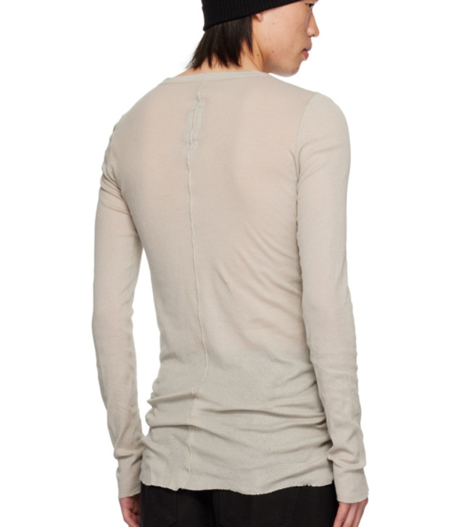 Rick Owens☆オフホワイト Porterville リブ 長袖Tシャツ T
