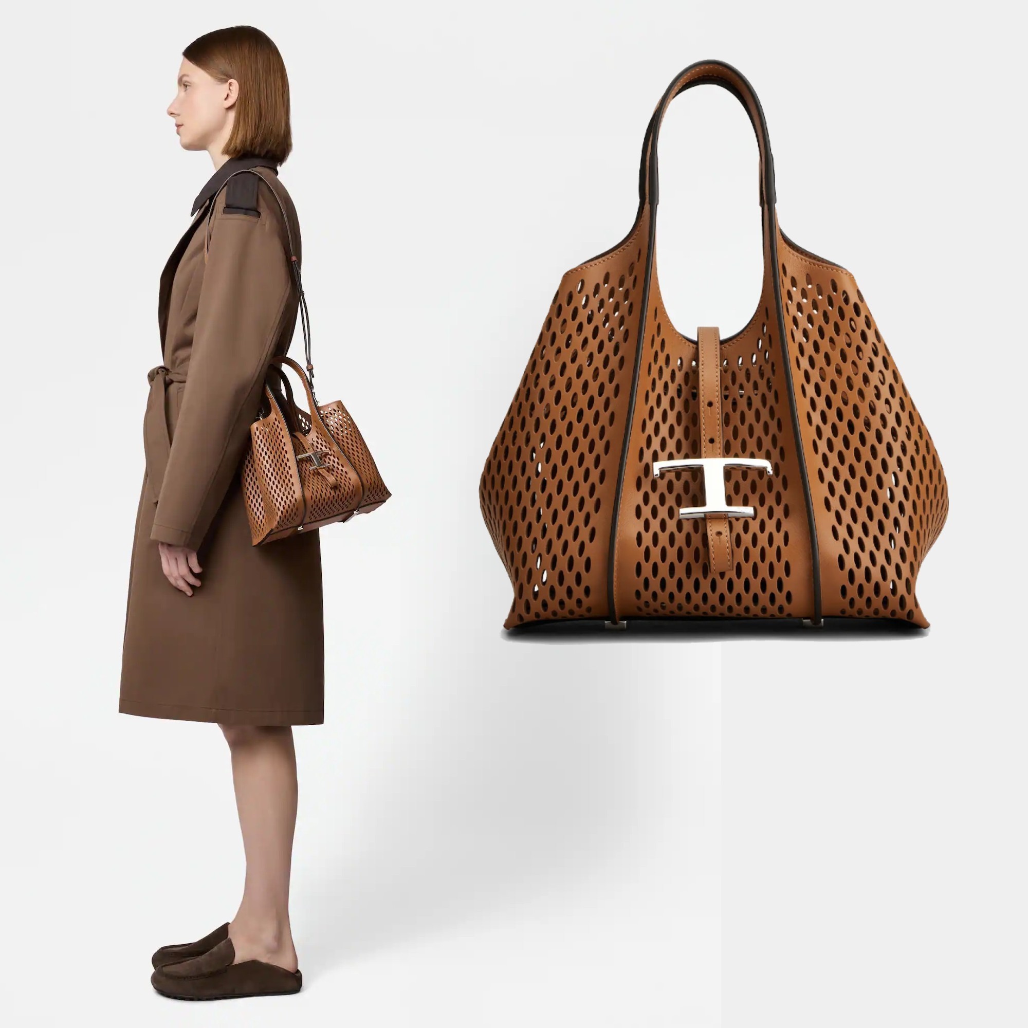 関税送料込 TOD'S Tタイムレス レザー ショッピングバッグ ミニ Woman ホワイト T タイムレス レザー ショッピング バッグ ミニ