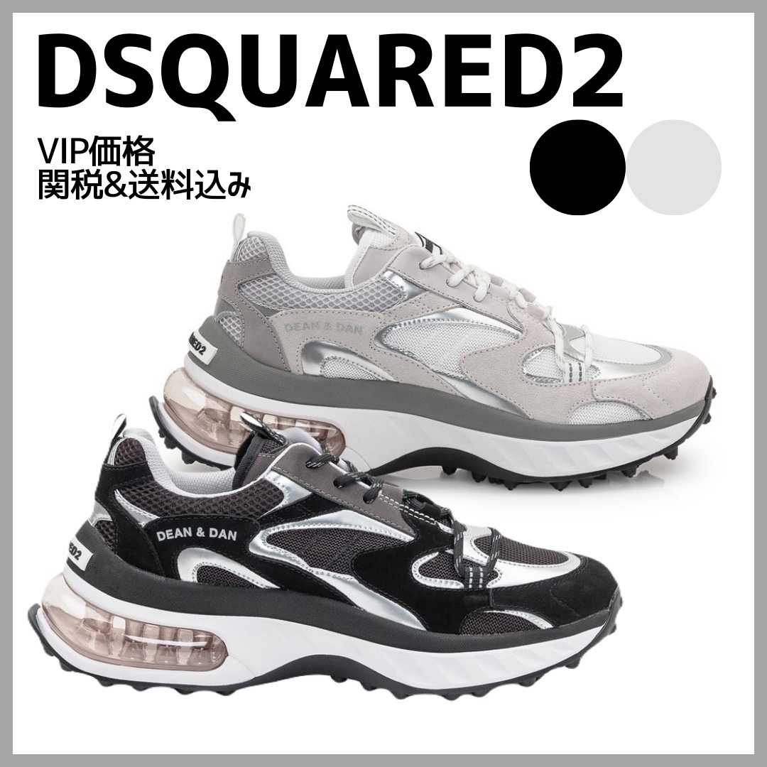 国内発送☆送関込【DSQUARED2】BUBBLE LACE-UP LOW-TOP SNEAKERS
