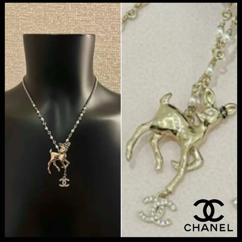 Bambiが印象的♪【 CHANEL 】バンビ ネックレス ♡ 愛らしさを纏う輝き☆彡】CHANEL 25P バンビ ネックレス (CHANEL