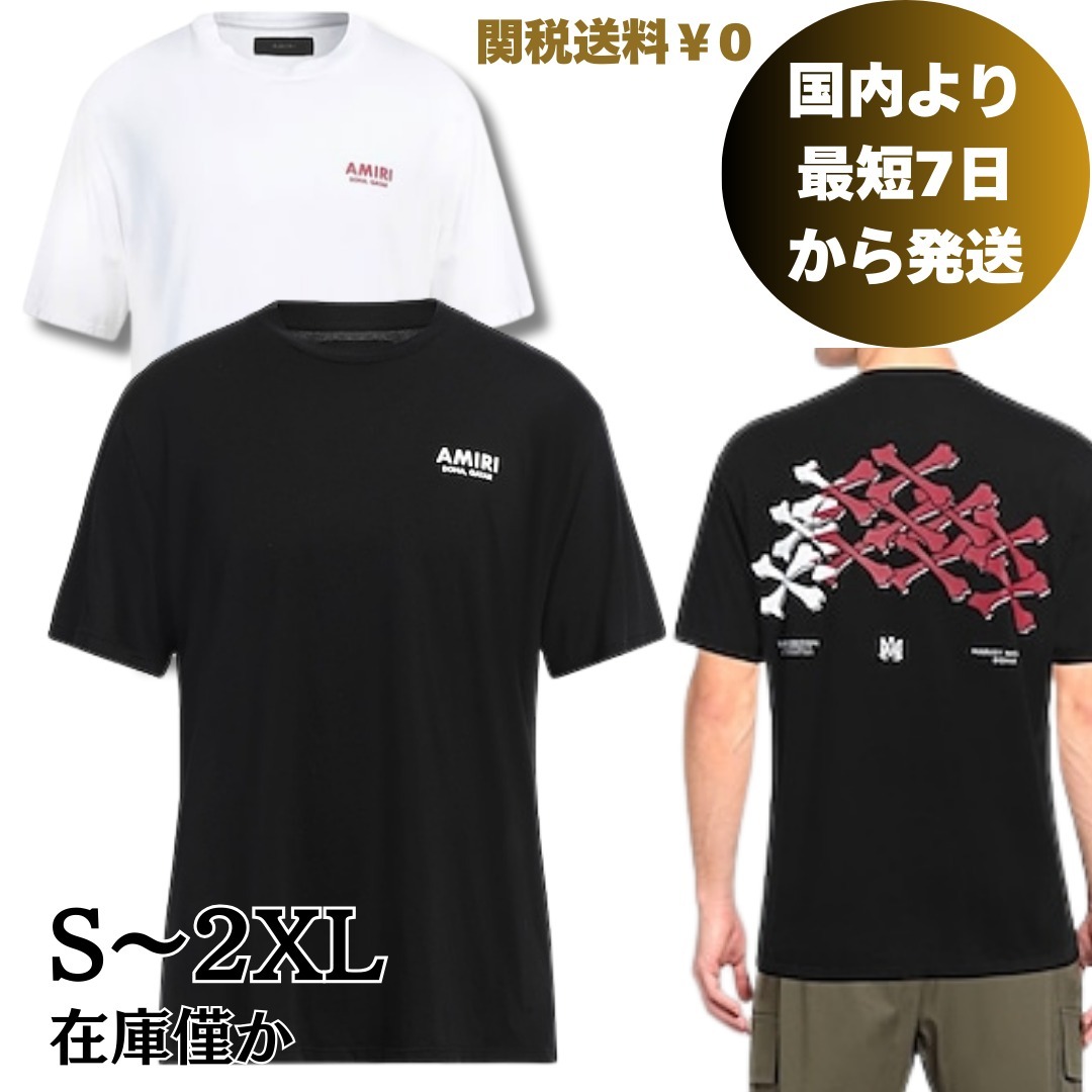 【アミリ】ロゴ 半袖Tシャツ バックプリント クルーネック 綿