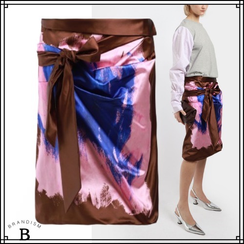 【DRIES VAN NOTEN】Smith コットンシルク ラップスカート