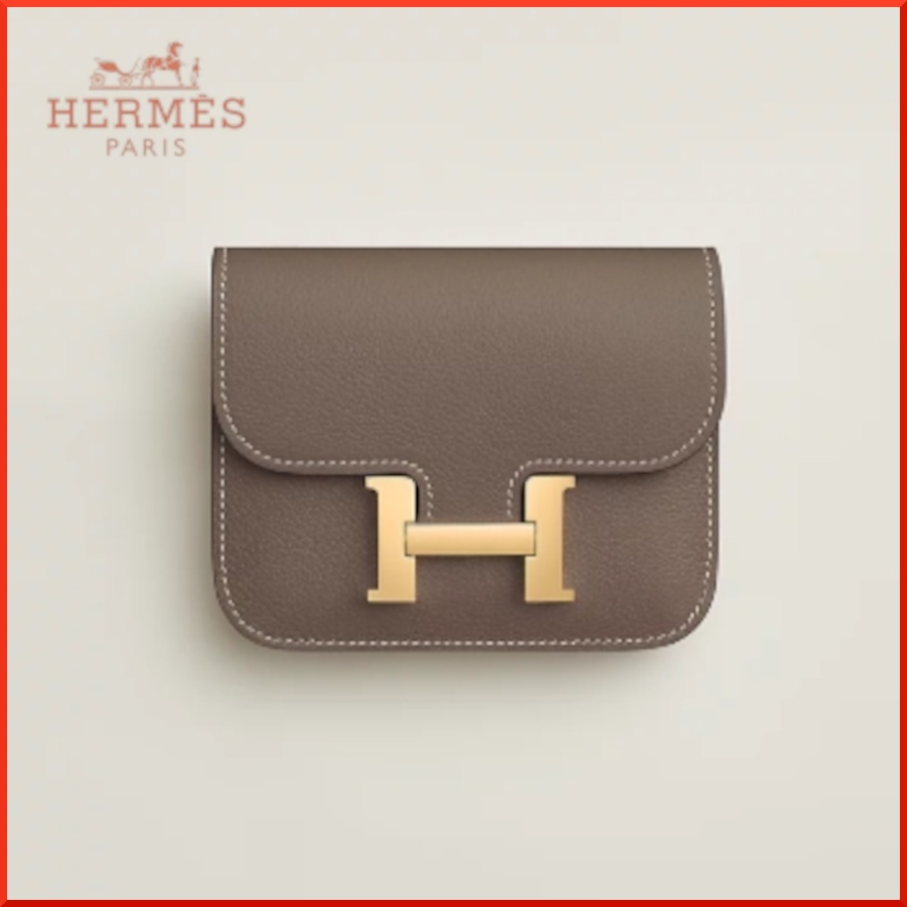 人気エトゥープ♪【HERMES】コンスタンス スリムウォレット