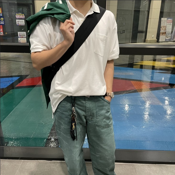 韓国人気 [POLO] ビッグフィット ポケットTシャツ 3color