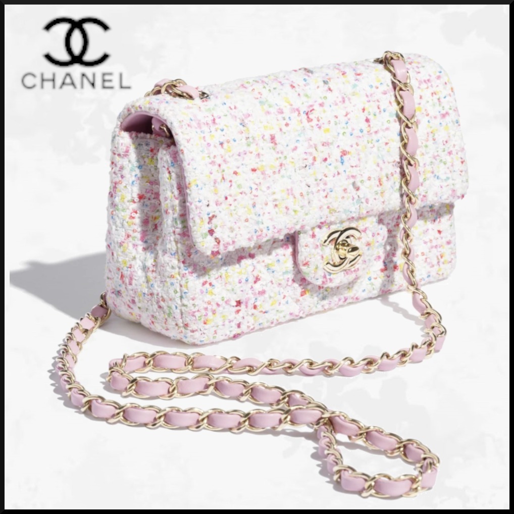 25Pカラフルツイード♪【CHANEL】ミニ クラシック ハンドバッグ