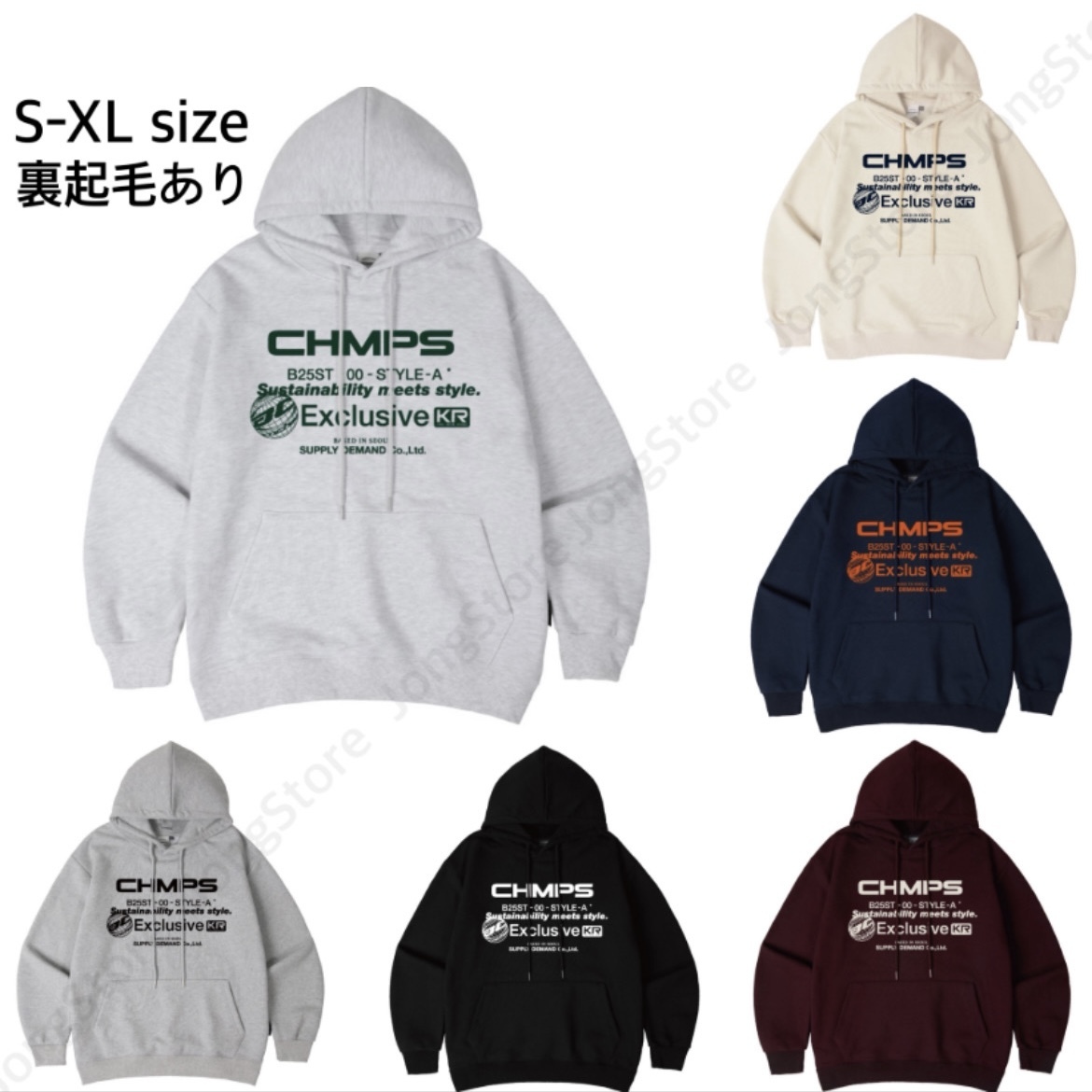 ☆韓国☆[BORN CHAMPS]CHMPS EXCLUSIVE Over-fit Hood T 6C S-XL