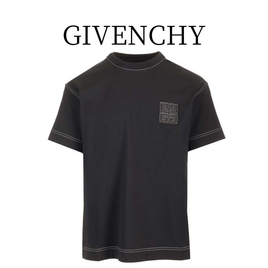 【送料関税込】GIVENCHY 4G コットン Tシャツ 刺繍ロゴ入り