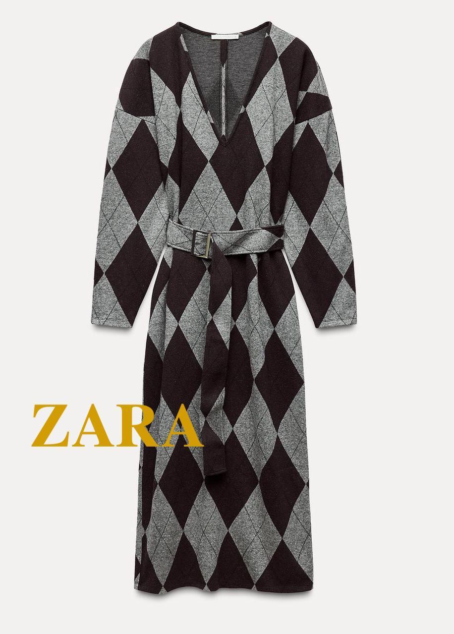 ☆ドイツ発*ZARA*新作*ベルテッドアーガイルワンピ☆
