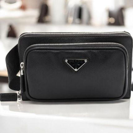 ★PRADA★ナイロン ダウン ショルダーバッグ PRADA プラダ アウトレット TESSUTO SAFFIANO ナイロン×レザー
