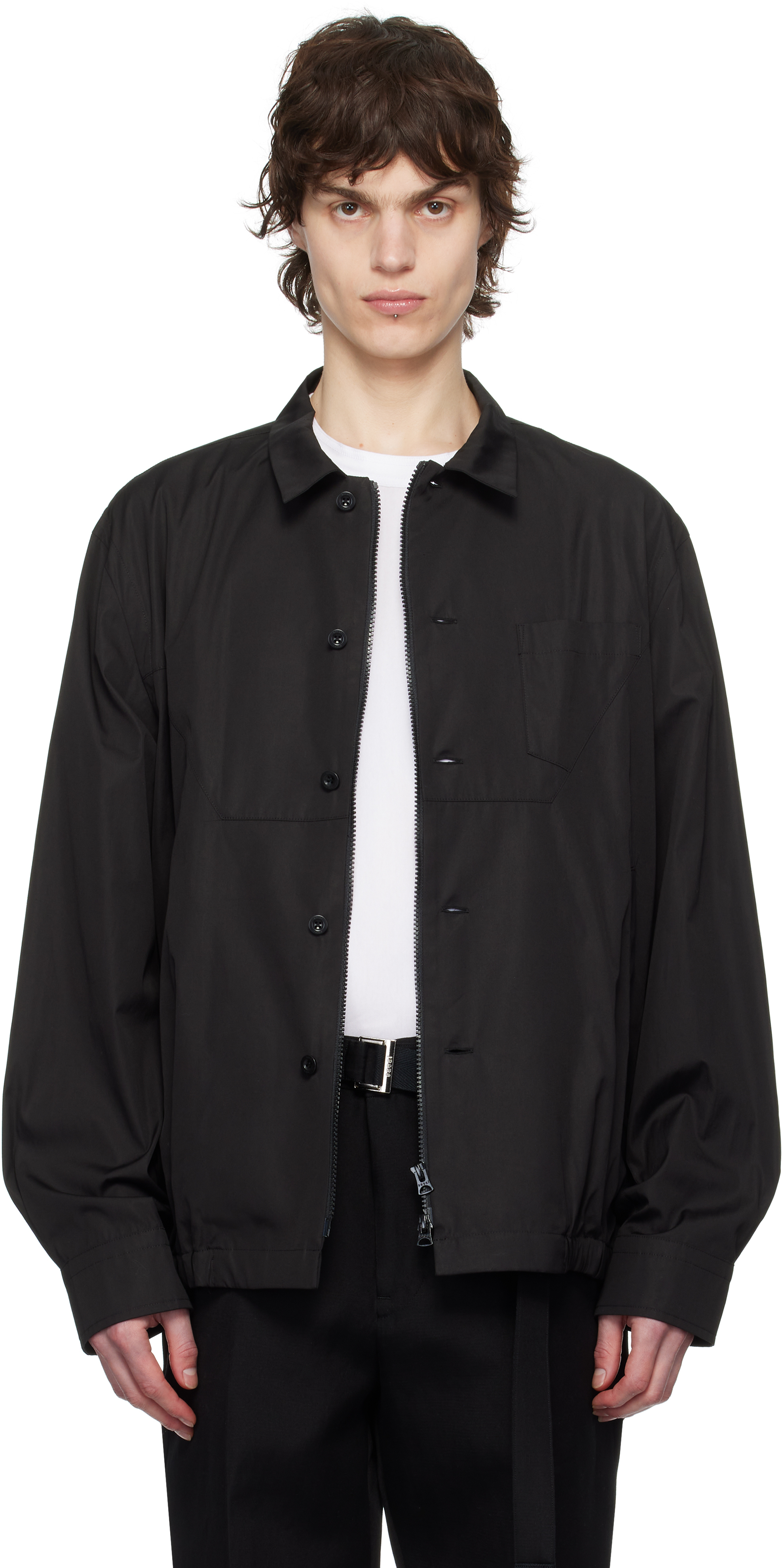 【関税込み】sacai ブラック コットンポプリン ジャケット