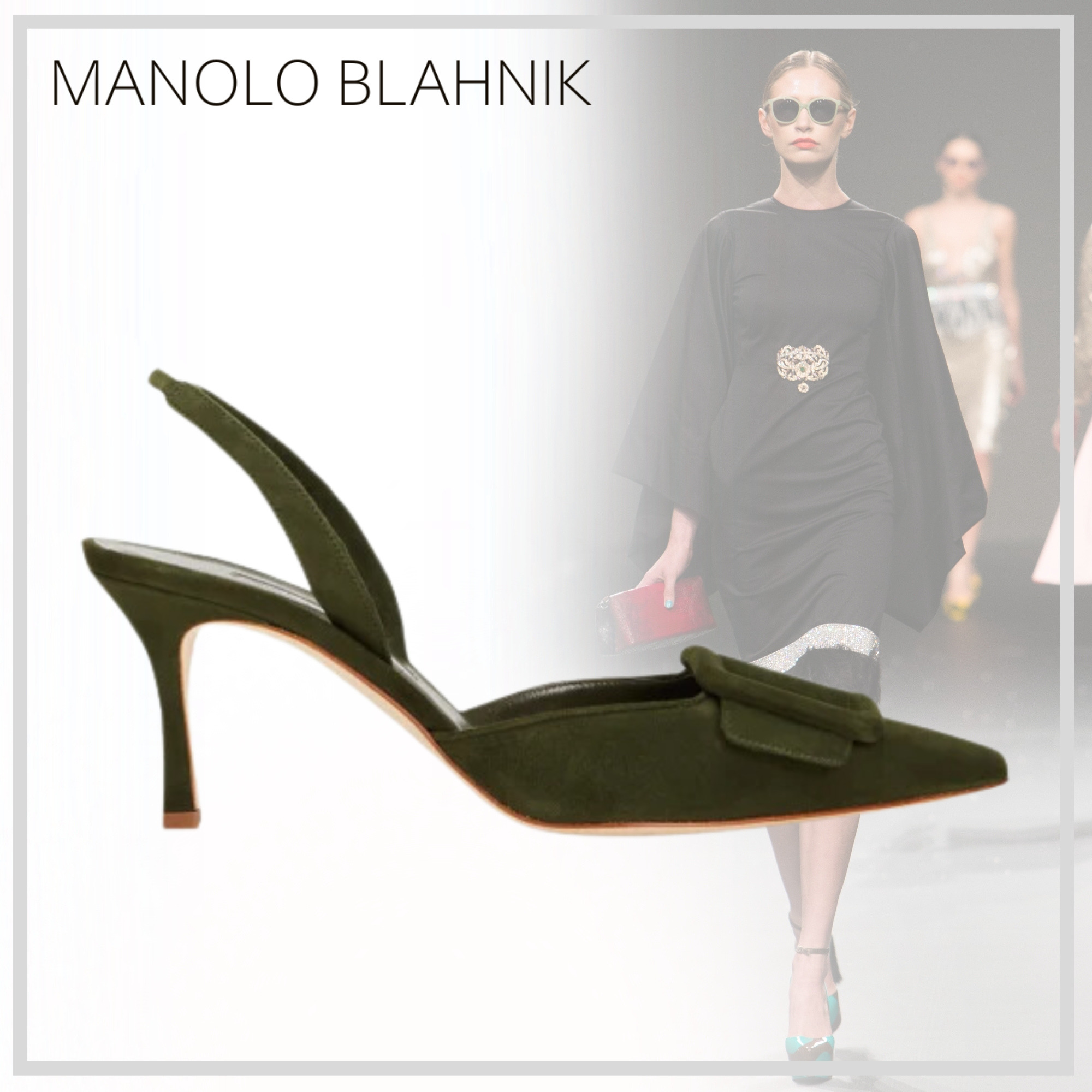 上品な【Manolo Blahnik】Maysli スリングバックパンプス 24AW