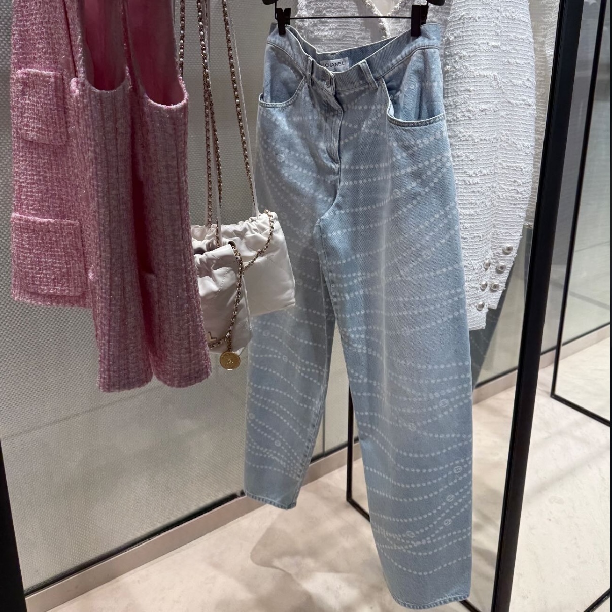 普段使い抜群☆】CHANEL プリント ウォッシュド デニム ワイド