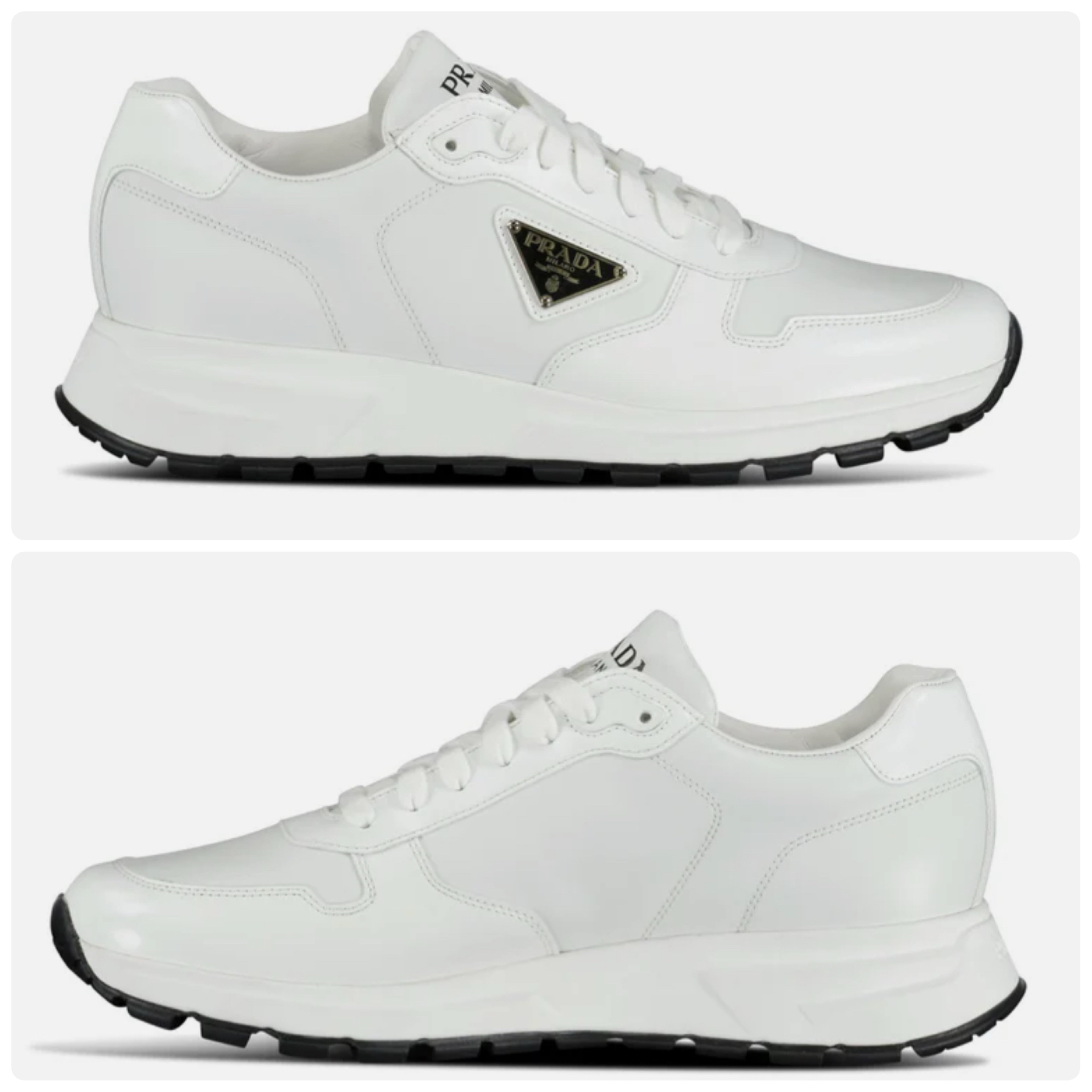 【PRADA】 PRAX 01 Ry-Nylon レザースニーカー 白/送料込