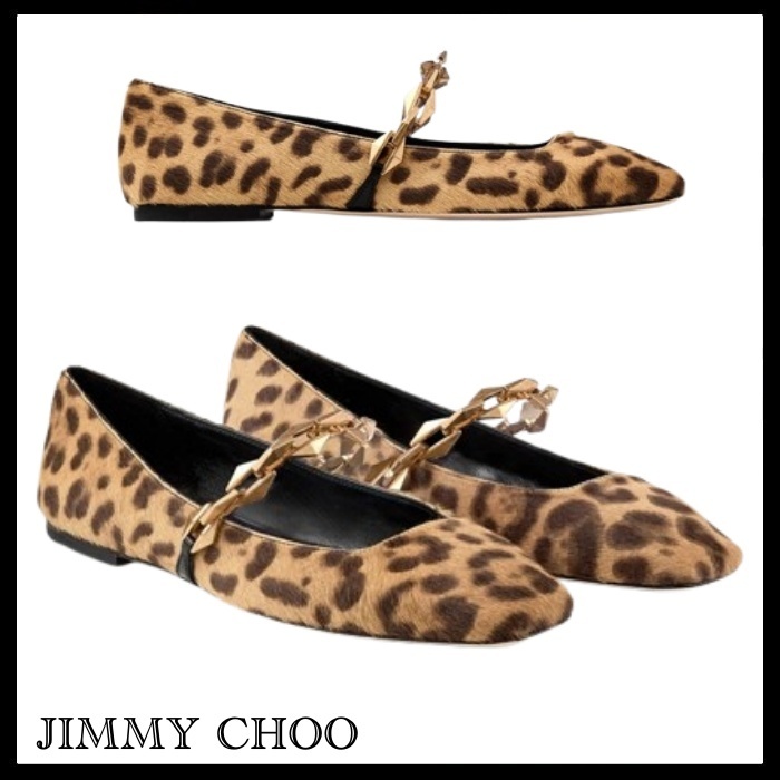 JIMMY CHOO Diamond Tilda Flat レオパード フラットシューズ