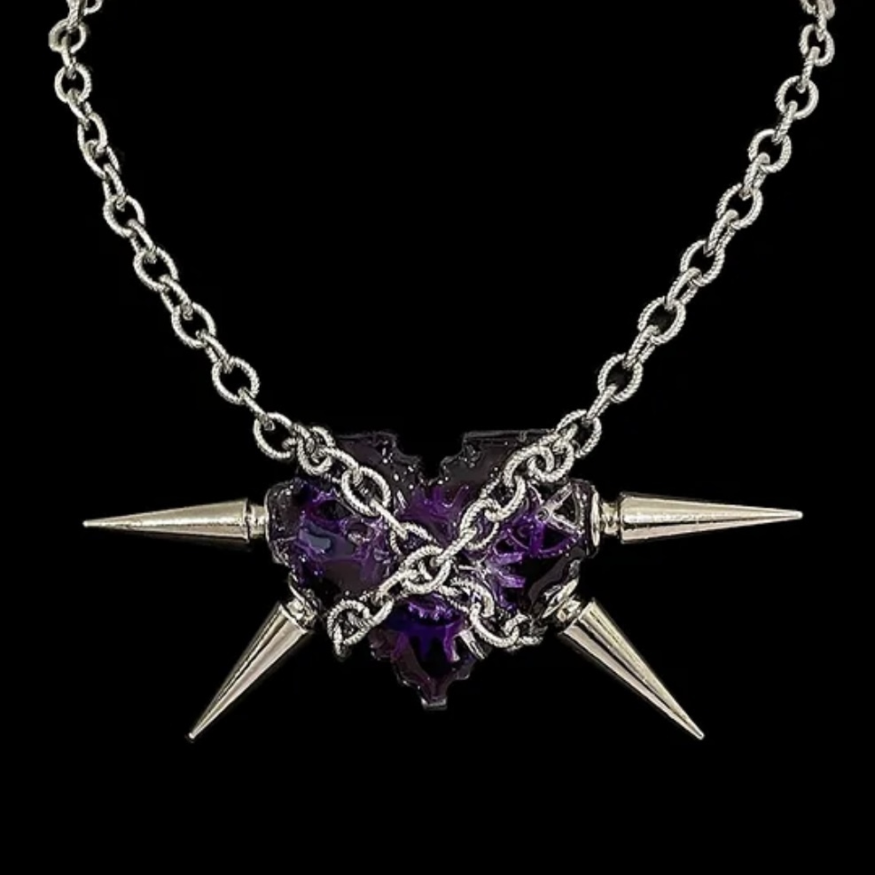 国内で当店のみ 666999 - Violet Thorn heart necklace