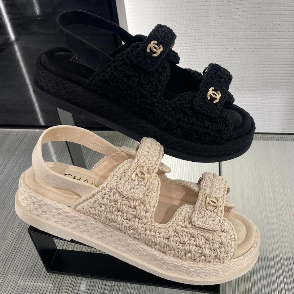 【CHANEL】フッドベッド サンダル クロシェ ココマーク ロゴ