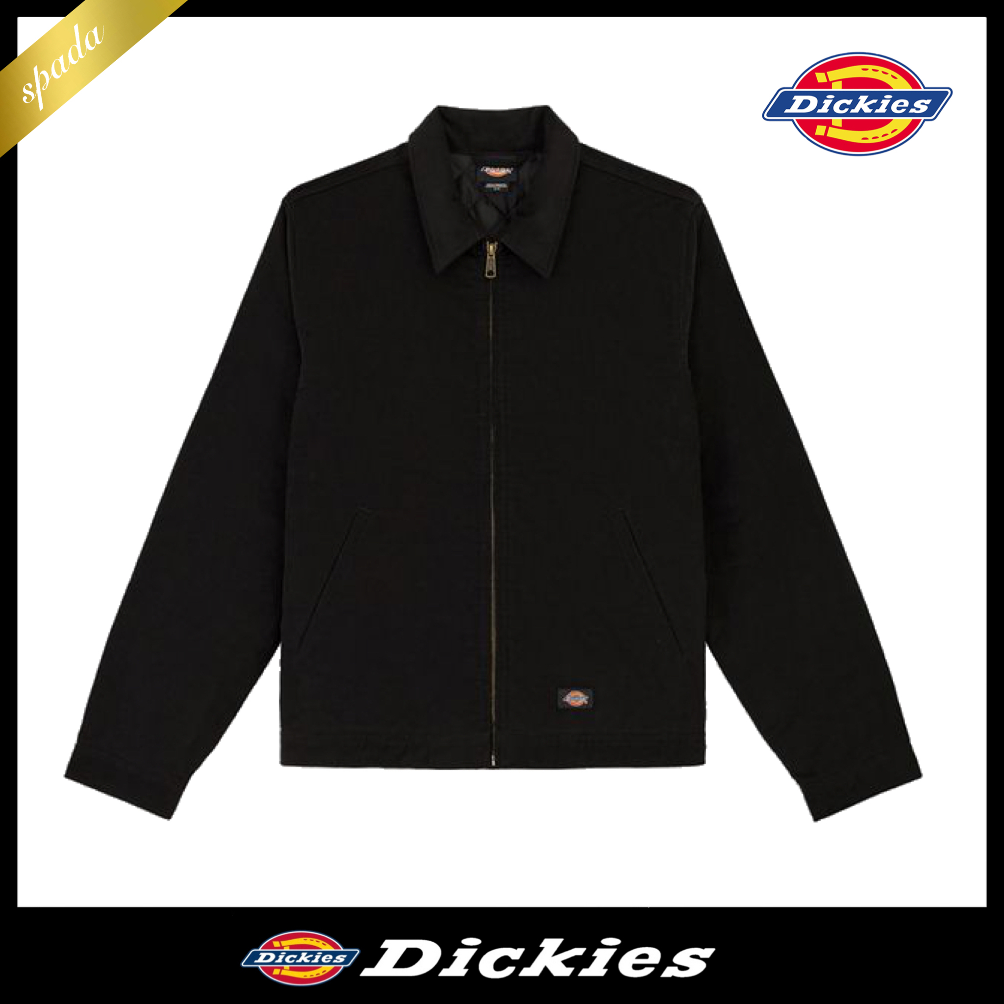 【Dickies】コーデュロイ ジップジャケット ブラック / 送料無料