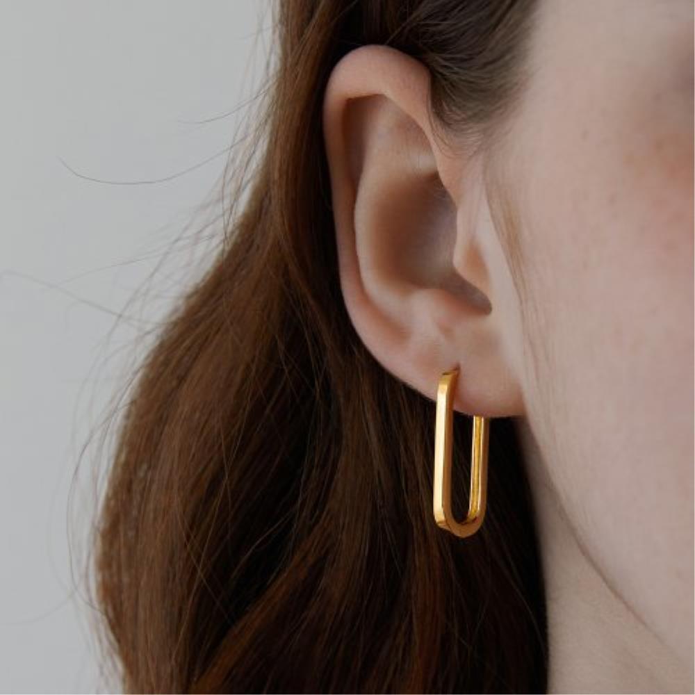 ピアス TATIANA Silver 925 long U-line hoop earrings EC1979 50029325