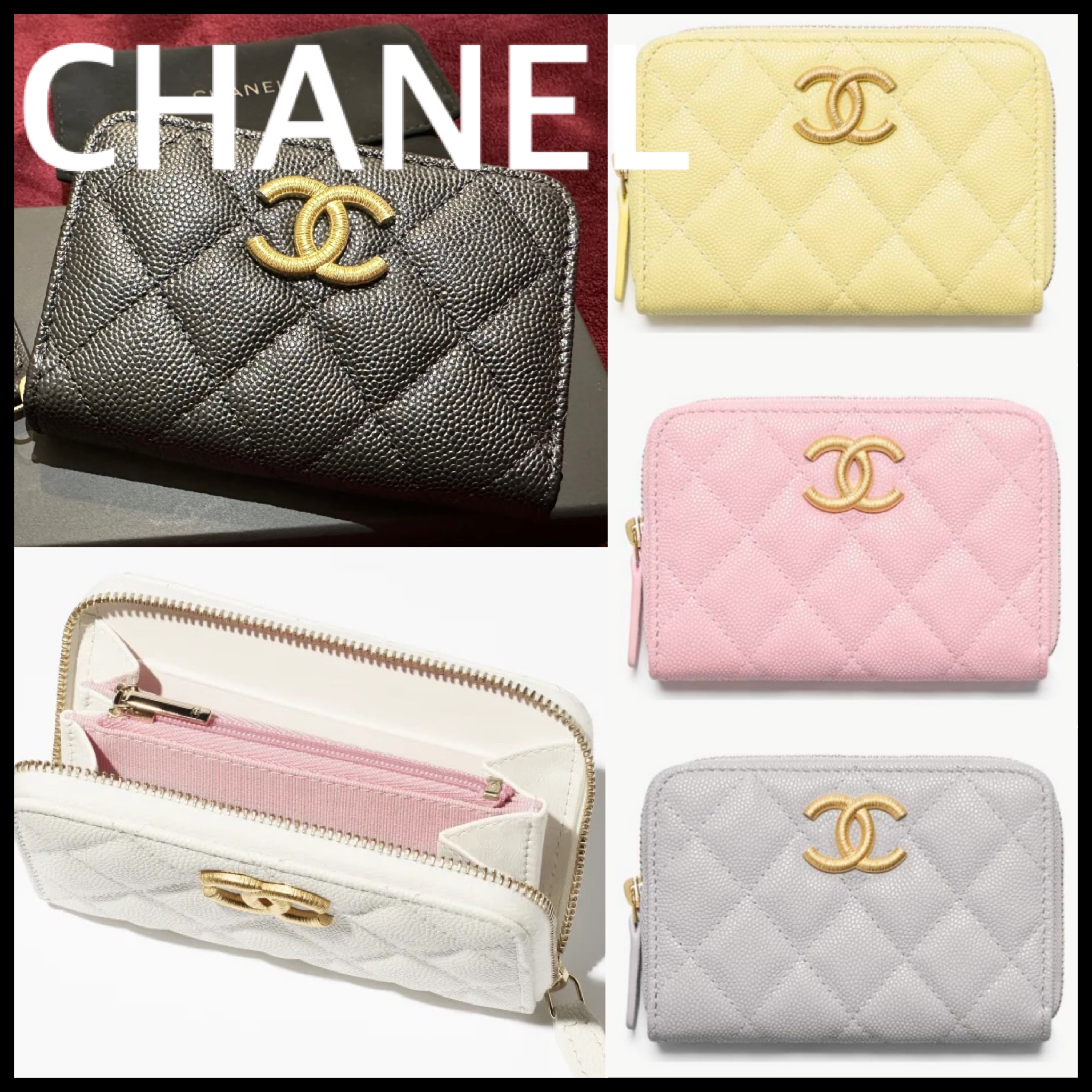大人気【CHANEL】ジップ コインパース
